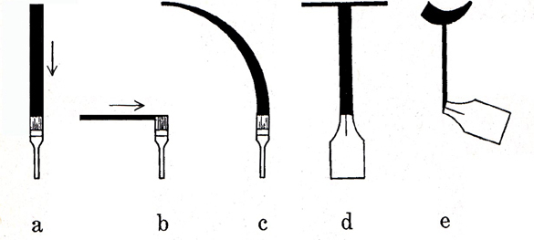 Brush and pen strokes defining typeforms.